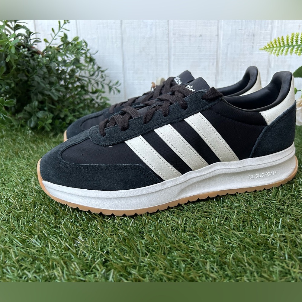 adidas RUN 7OS 2.0 SHOES Core Black / Core White / Core White women size 7 NEW - Picture 11 of 16